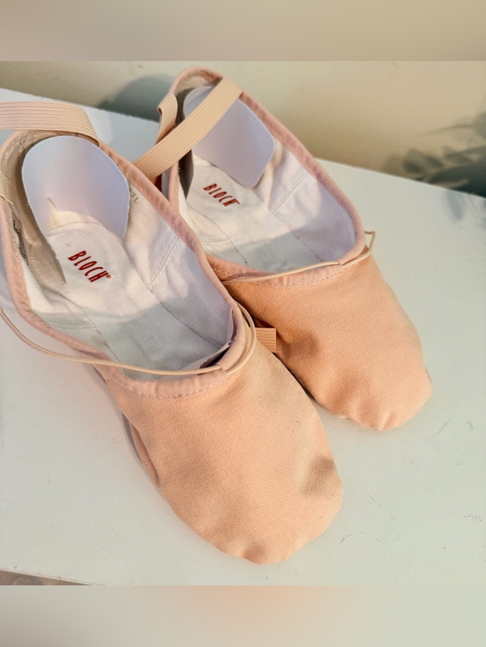 NWOT Block Light Pink Canvas Ballet Shoes Size 6.5B